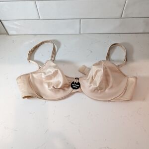 Cabernet Blush Cream Satin No Poke Wire Bra Size 36C